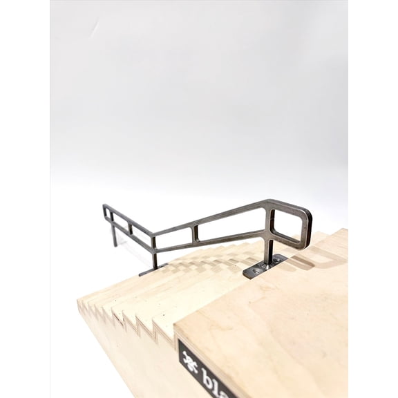 Grind Right Fingerboard Rail - Square 10 Stair Long Donger Raw Steel Rail