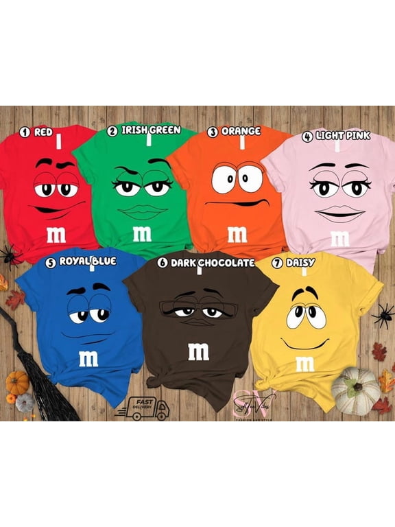 M and M Faces Halloween Costume Shirts, M M Face Matching Halloween Costume, Family Halloween Costumes, Candy Group Matching, Gift For Her