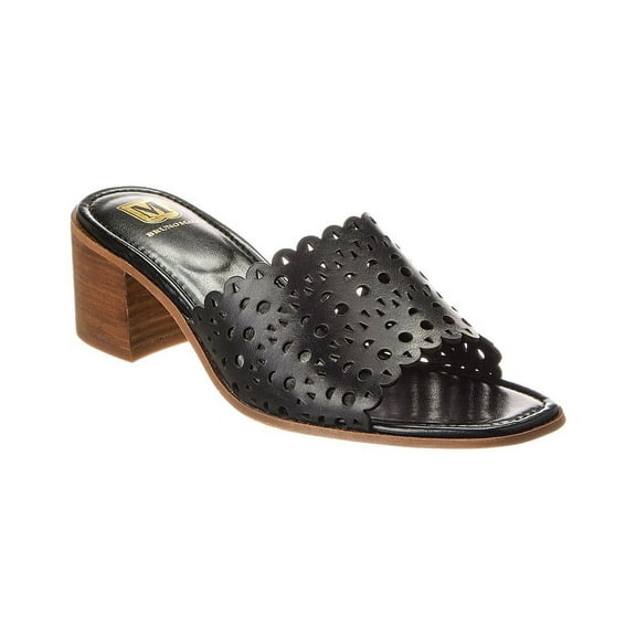 M by Bruno Magli Ariana Leather Sandal, 9.5, Black