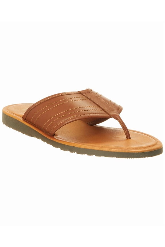 M by Bruno Magli Artemio Leather Flip-Flop, 8, Brown
