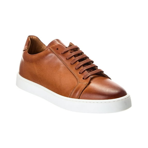 M by Bruno Magli Magnfico Leather Sneaker, 12, Brown