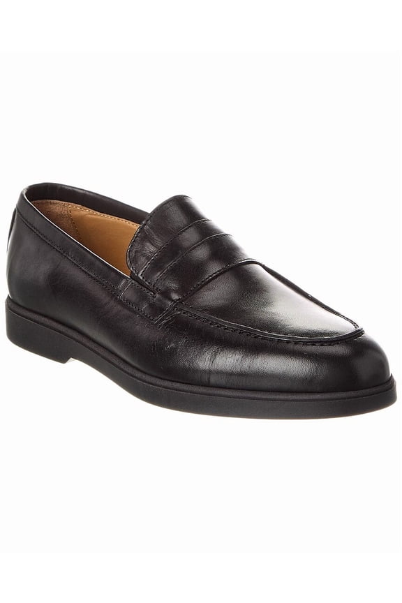 M by Bruno Magli Ezra Leather Loafer, 11.5, Black