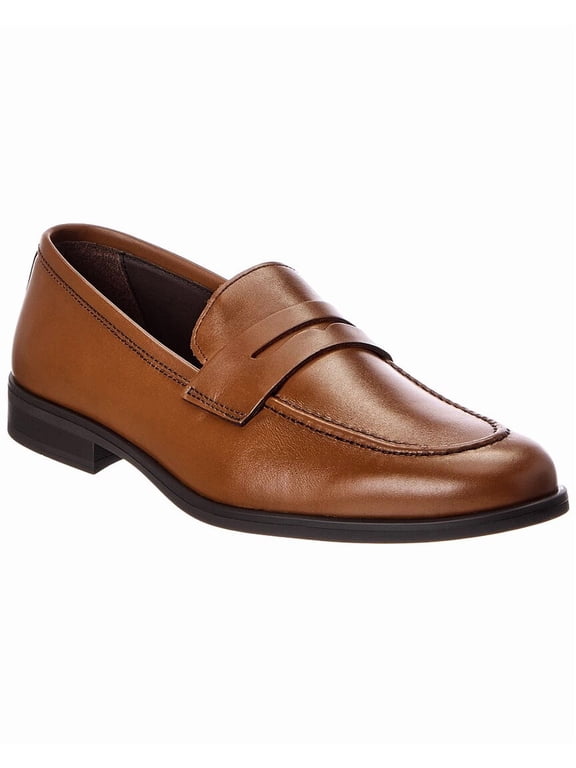 M by Bruno Magli Fabrizio Leather Penny Loafer, 8.5, Brown