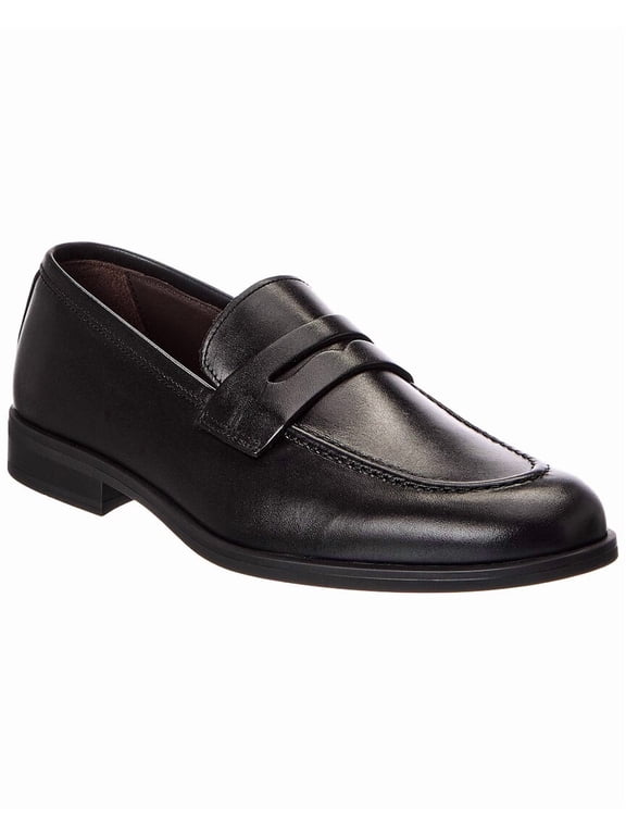 M by Bruno Magli Fabrizio Leather Penny Loafer, 9, Black