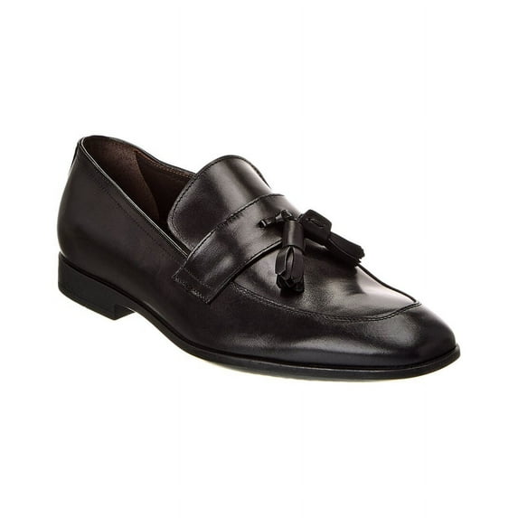 M by Bruno Magli Glen Leather Loafer, 9, Black