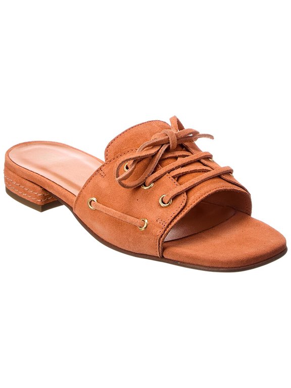 M by Bruno Magli Ivette Suede Flat Sandal, 6, Pink