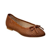 M by Bruno Magli Janina Leather Flat, 7.5, Brown