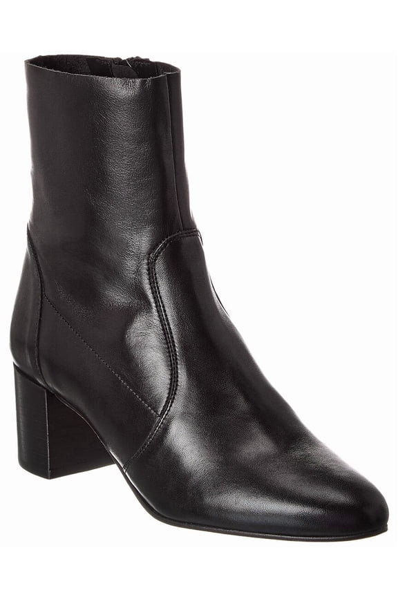 M by Bruno Magli June Leather Bootie, 7.5, Black