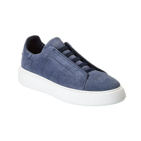 M by Bruno Magli Lisbon Suede Sneaker, 10, Blue