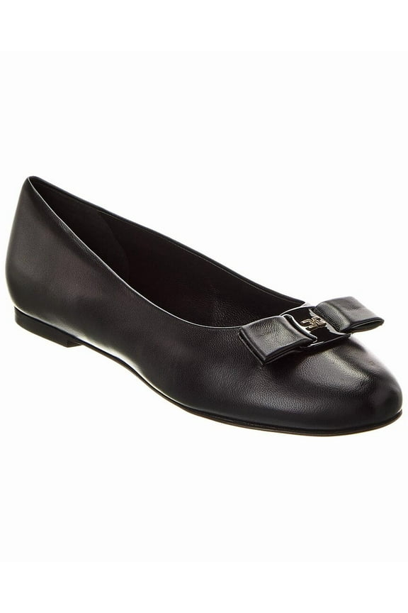 M by Bruno Magli Luce Leather Flat, 6, Black