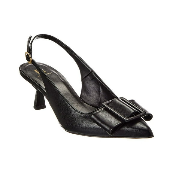 M by Bruno Magli Mona Leather Slingback Sandal, 7, Black