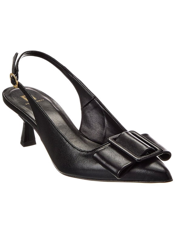 M by Bruno Magli Mona Leather Slingback Sandal, 7, Black