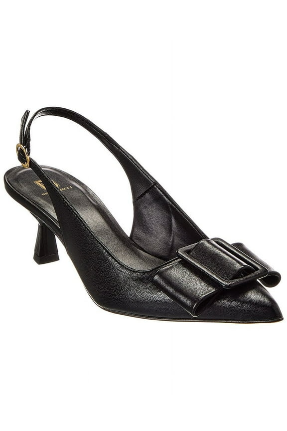 M by Bruno Magli Mona Leather Slingback Sandal, 8, Black