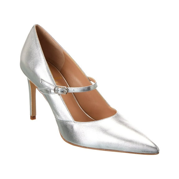 M by Bruno Magli Panna Leather Pump, 10, Silver