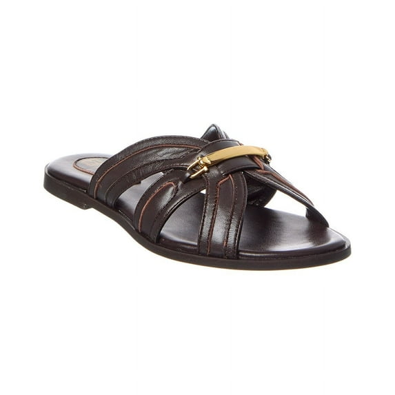 M by Bruno Magli Preta Leather Sandal, 10, Brown