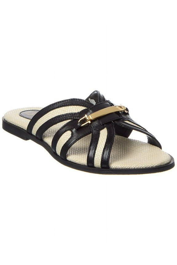 M by Bruno Magli Preta Leather Sandal, 6, Black