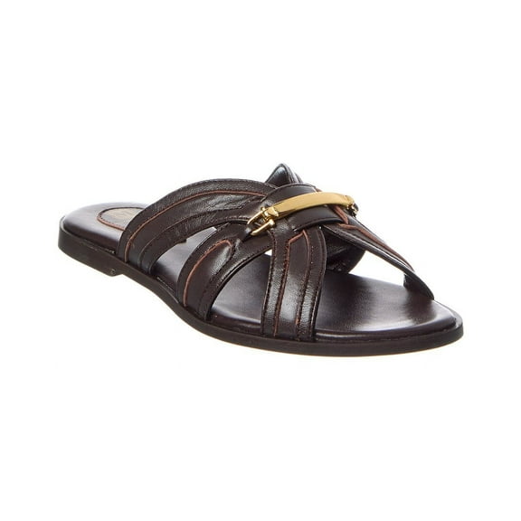 M by Bruno Magli Preta Leather Sandal, 6, Brown
