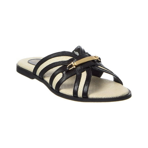 M by Bruno Magli Preta Leather Sandal, 7, Black