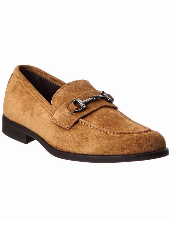 M by Bruno Magli Renato Bit Suede Loafer, 12, Brown