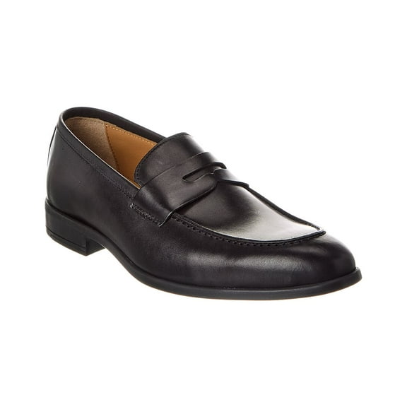 M by Bruno Magli Ricci Leather Penny Loafer, 10, Black