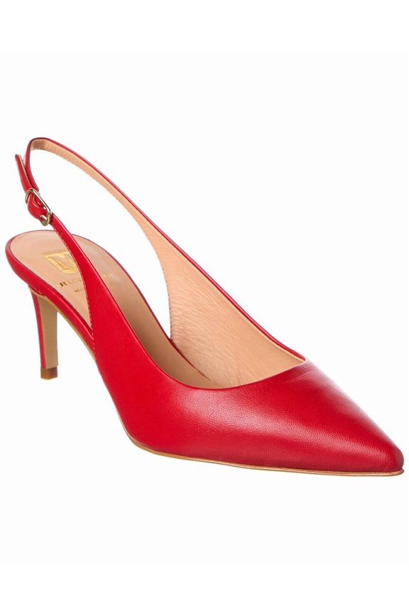 M by Bruno Magli Rima Leather Slingback Pump, 7, Red