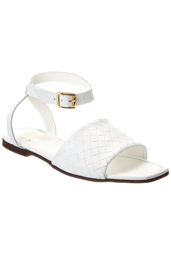 M by Bruno Magli Rita Leather Sandal, 8, White