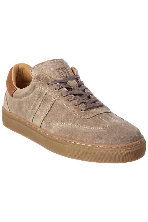 M by Bruno Magli Ryan T Toe Suede Sneaker, 13, Brown
