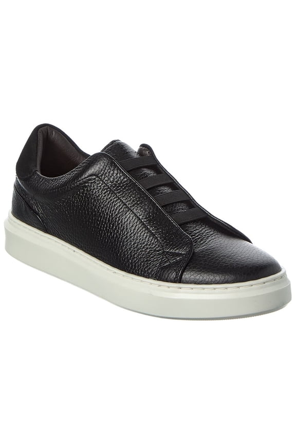 M by Bruno Magli Salvador Leather Sneaker, 9.5, Black