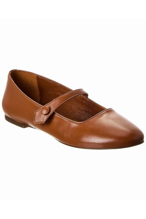 M by Bruno Magli Sofia Leather Flat, 8.5, Brown