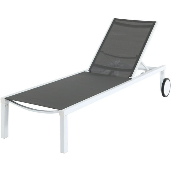 Mōd Furniture Peyton Sling Armless Chaise Lounge in White/Gray Seats One