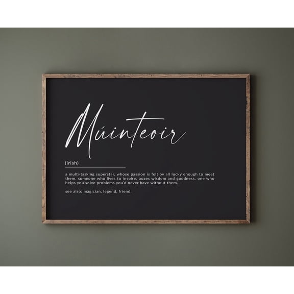 Múinteoir Definition Poster, Múinteoir Gift, Irish Poster, Irish Gift, Teacher Gift, Teacher, Gaeilge, Thank You Teacher Home Decor, 12x18 UNFRAMED