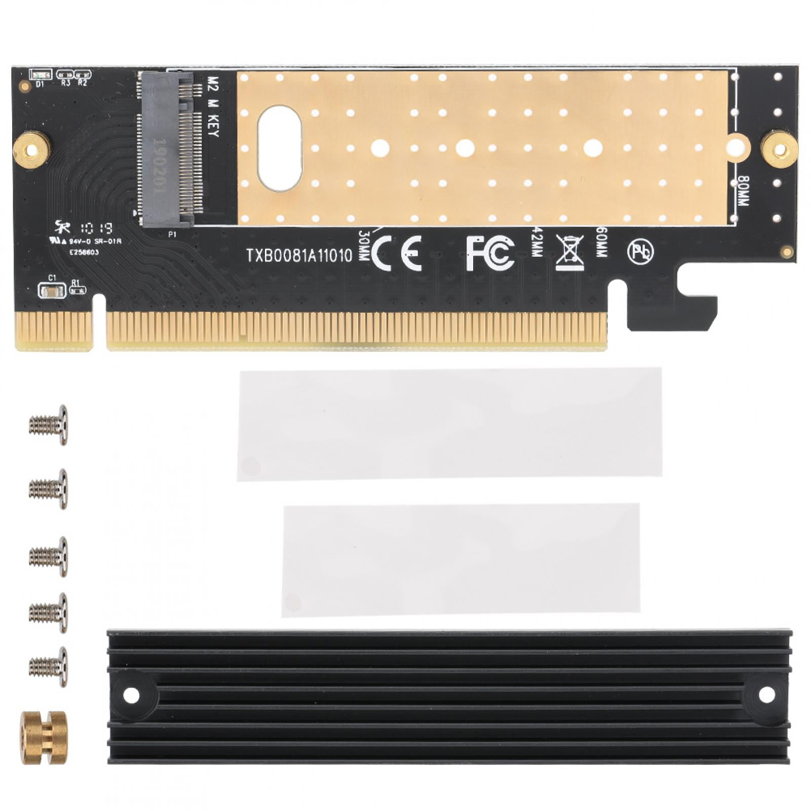 M key M.2 to PCIE3.0 x16 SSD Interface Riser Card with Heatsink for ...