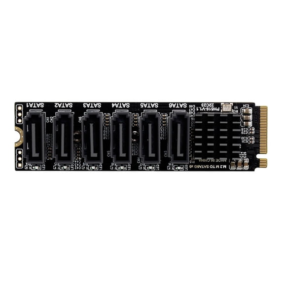 M-key PCIE to 6-Port Expansion Card Computer Desktop Mechanical Hard Drive Card Adapter
