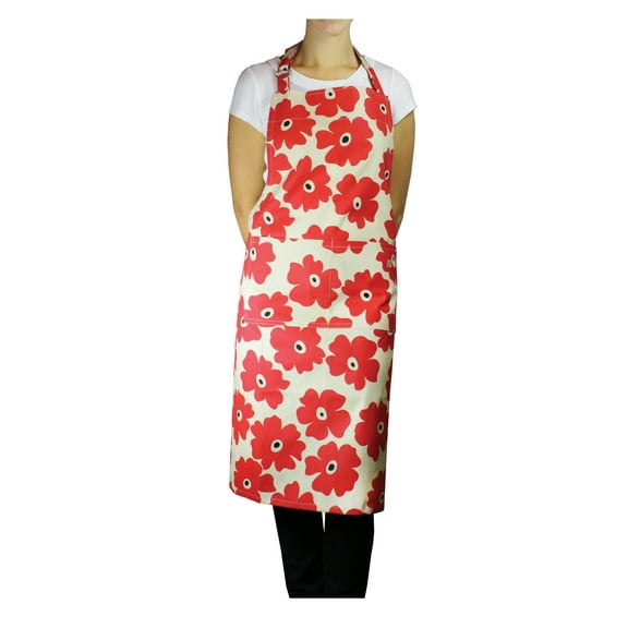 MÜkitchen Designer Print Chef Apron - Red Poppy
