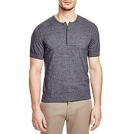 Mélange Henley Sweater (Grey, M)