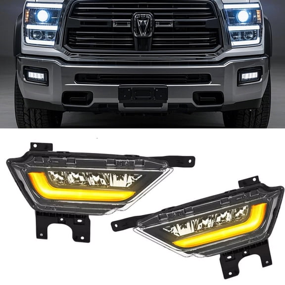M optimized 1 Pair LED Front Bumper Fog Lights, Exterior Front Turn Signal Lights, LED Daytime Running Lights Compatible for 2021-2023 F-150, Auto Front Bumper Lights