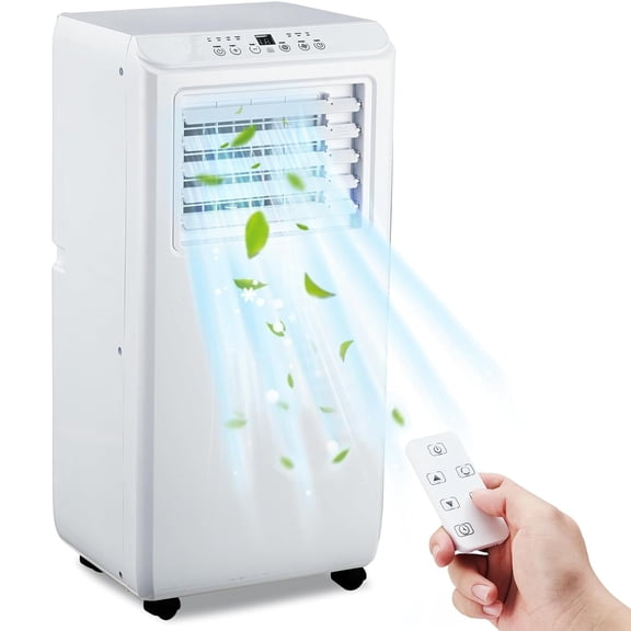 M optimized 10,000 BTU Portable AC Unit Air Conditioner, 3-in-1 Cooling System with Dehumidifier & Fan for Spaces up to 450 Sq. Ft, Remote Controlled, Complete Window Kit, Ideal for Bedroom