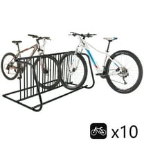 M optimized 10 Holders Floor Bike Rack, 60" Large Metal Double-Sided Commercial Grid Bicycle Floor Parking Stand, Freestanding Bike Storage Organizer for Garages Streets Yards Bike Events