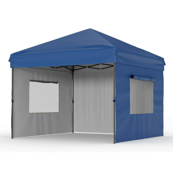 M optimized 10' x 10' Pop Up Canopy Tent, Outdoor Pop Up Commercial Canopy with 3 Removable Sidewalls, Heavy Duty Commercial Instant Tent for Farmer Market, Craft Fair, Event, Vendor