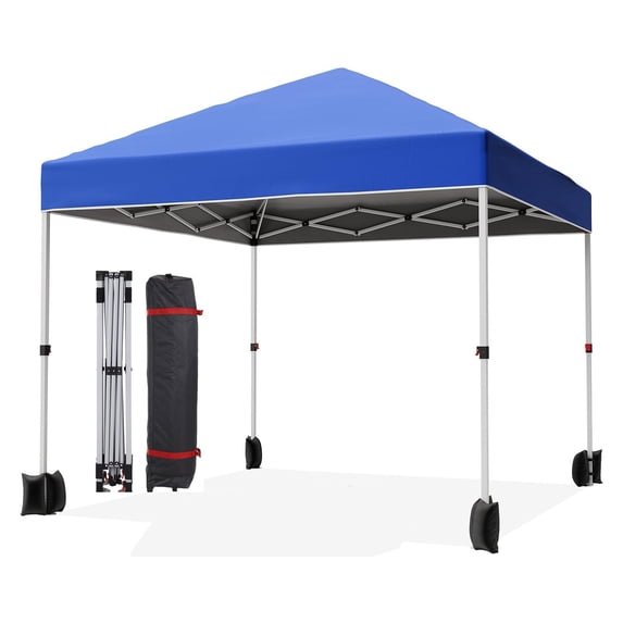 M optimized 10x10 ft Canopy Tent, Portable Outdoor Pop Up Commercial Canopy Tent with Wheeled Bag, Height Adjustable Straight Legs, Waterproof and UV Protection