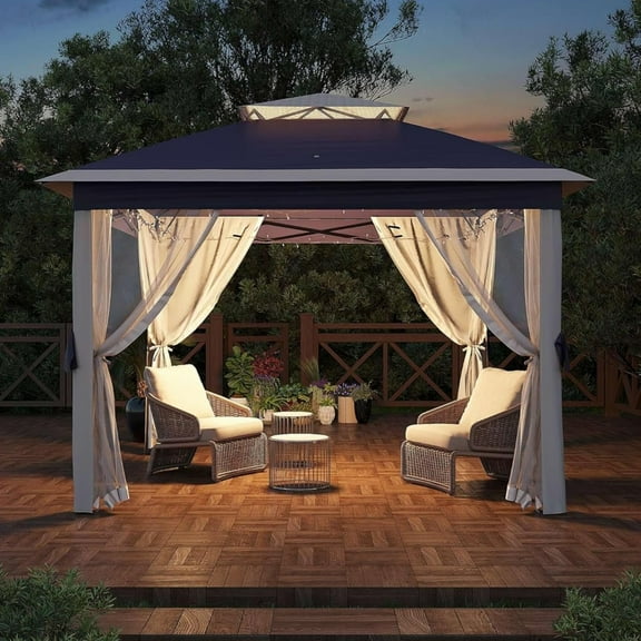 M optimized 11' x 11' Pop up Canopy Tent with Netting Sidewalls, Outdoor Gazebo Tent Gazebo Shade Shelter