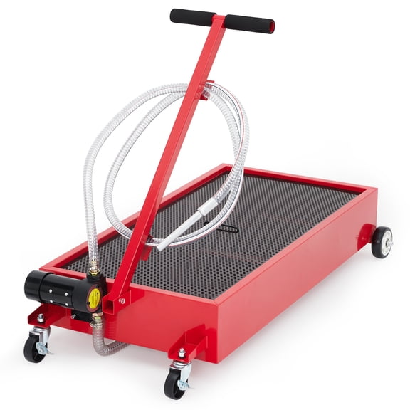 M optimized 110V Low Profile Oil Drain Pan, 20-Gallon Metal Oil Change Pan Cart with 180W Electric Pump, 8FT Hose, Folding Handle Design for Cars, SUVs, Trucks, Buses, RVs