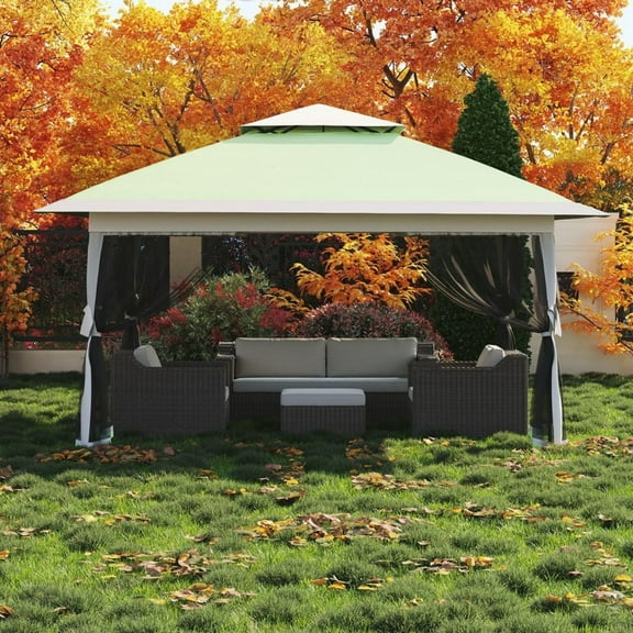 M optimized 12' x 12' Pop up Canopy Tent with Netting Sidewalls, Outdoor Gazebo Tent Gazebo Shade Shelter for Backyard, Garden, Deck, Lawn