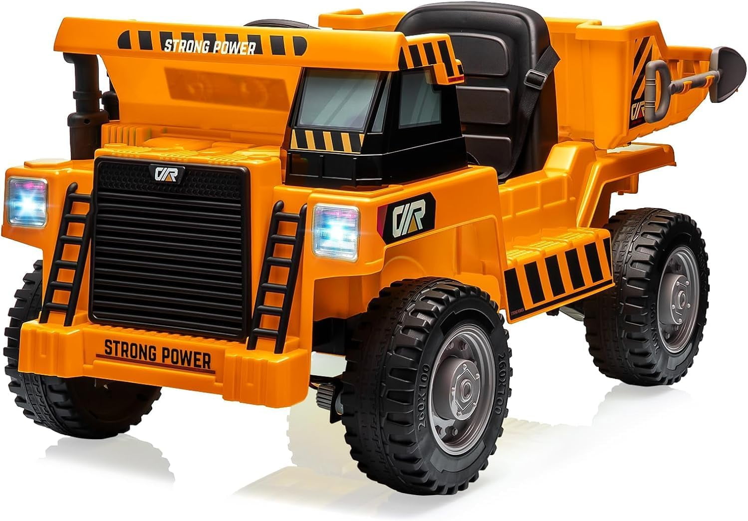 M optimized 12V Kids Electric Ride On Dump Truck Ride On Car Construction Vehicles with Remote Control, Electric Dump Bed and Extra Shovel, Music Player, for 3-8 Year Old Kids
