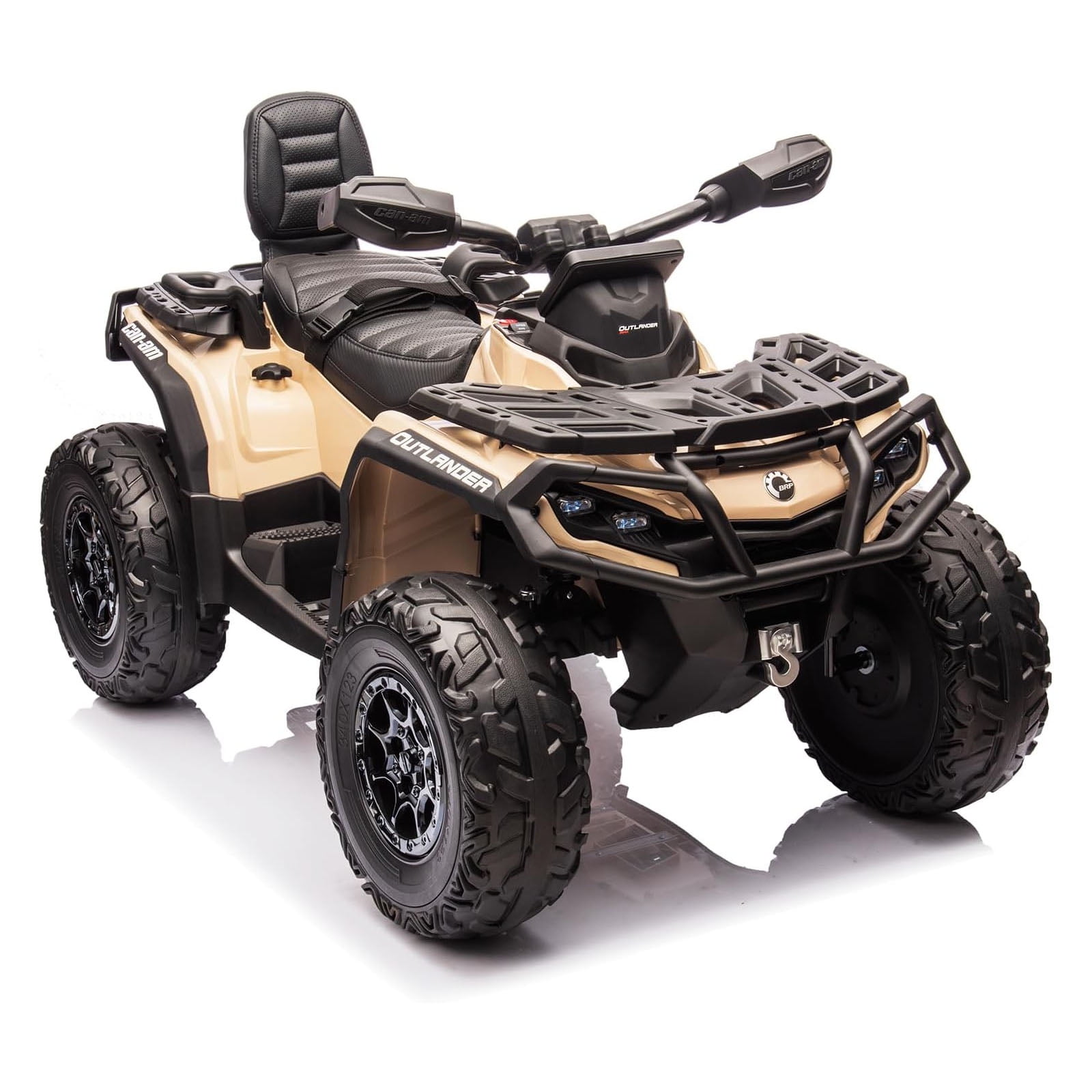 M optimized 12V Kids Ride On Electric ATV, 2 Leather Seater ATV Car for Kids, 27V Kids Ride On Toys with LED Headlights, Bluetooth & Music, Adjusted Speeds 2-4 MPH, Ride On Toys for Kids 3-8
