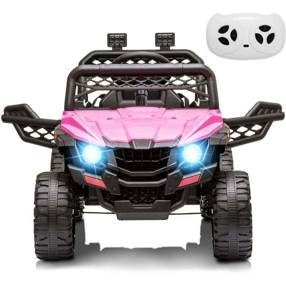 M optimized 12V Kids Ride On Car Truck w/Parent Remote Control, Spring Suspension, LED Lights, AUX Port, Music, 1.8-3.7 MPH for Boys Girls Aged 3-8