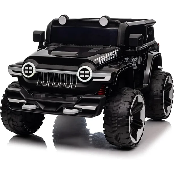 M optimized 12V Kids Ride on Truck Battery Powered Electric Car with Parent Remote Control, Bluetooth Music, USB, Spring Suspension, Decorative Spare Tire