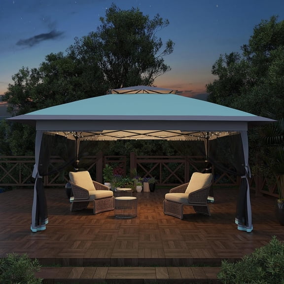 M optimized 13' x 13' Pop up Canopy Tent with Netting Sidewalls, Outdoor Gazebo Tent Gazebo Shade Shelter for Backyard, Garden, Deck, Lawn