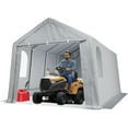 thumbnail image 1 of M optimized 13x20 FT Outdoor Portable Storage Shed Motorcycle Covers Storage Shelter, Heavy Duty Storage Tent Tarp Sheds with Roll-up Zipper Door for Bike, Garden Tools, Gray, 1 of 8