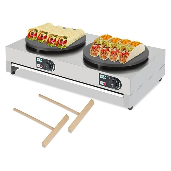 M optimized 16" Commercial Electric Crepe Maker, 1500W Plate Pancake Maker Griddle, Adjustable Temp Control 110V Electric Crepe Machine for Blintzes, Eggs, Bacon